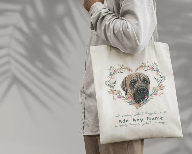 Personalised English Mastiff Dog Cotton Tote Bag - Add A Name