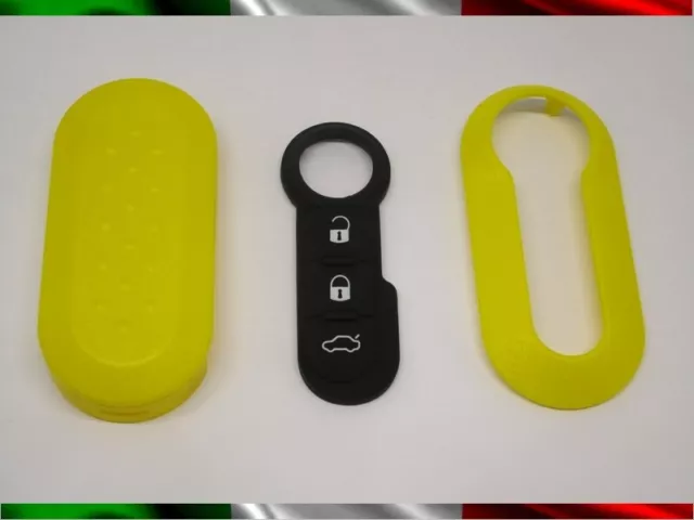 COVER GUSCIO CHIAVE e TASTI FIAT 500 PUNTO BRAVO PANDA 500L giallo LANCIA DELTA