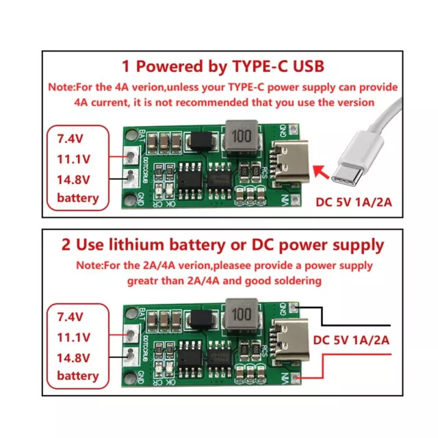 Akku Modul Boost Lipo 2S 3S 4S 1A 2A 4A Dc 3.7V 5V Naar 8.4V 12.6V 16.8V