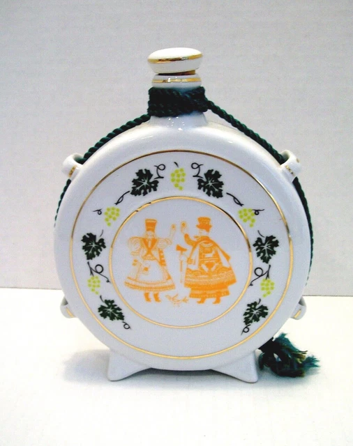 Vintage Hollohaza Hungarian Hand Painted Flask
