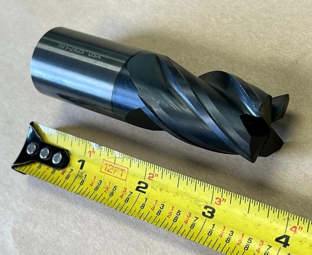 63/64" Carbide End Mill 101-2425 Usa, 4 Flute, .984" Dia, 3-1/2" Oal, Chipped
