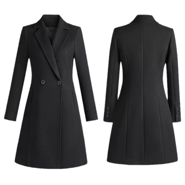 Womens Winter Thicken Lapel Collar Padded Trench Outwear Slim Fit Warm Overcoat