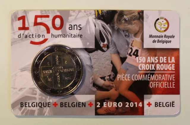 2 Euro Belgien 2014 150 Jahre Belgisches Rotes Kreuz frz. Ausgabe Coincard