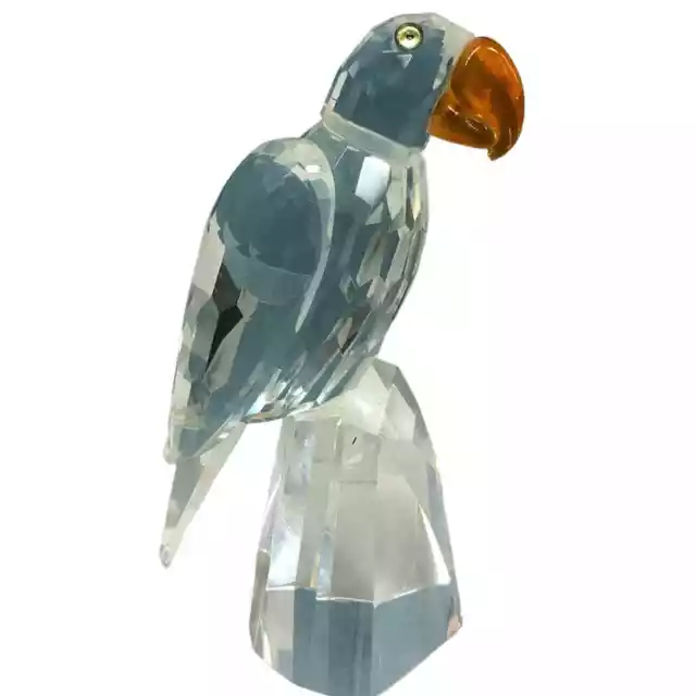 Shannon Ireland 6.5” Crystal Figurine Parrot with Orange Beak