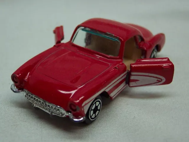 Corvette Corvette 1957 rojo blanco 1079 vehículo de juguete rojo corredor fundido a presión