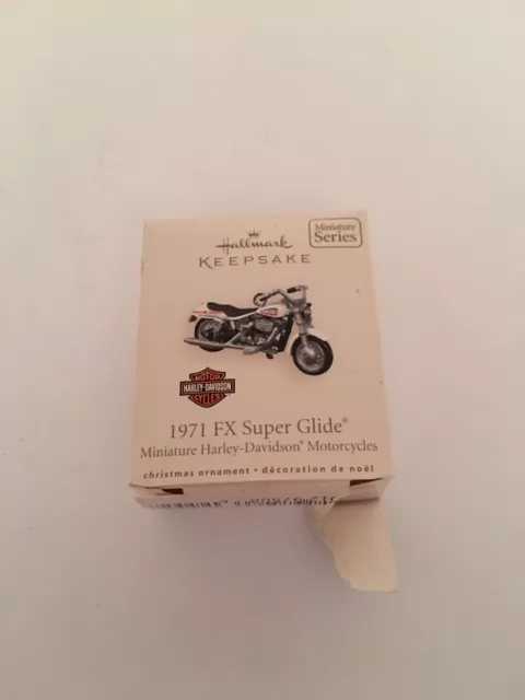 Rare 2007 Hallmark Keepsake Mini Ornament Harley Davidson 1971 Fx Super Glide