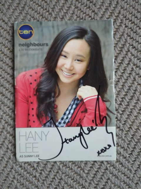 Neighbours TV show SIGNED R fan card - Hang Lee -Sunny Lee FREE track