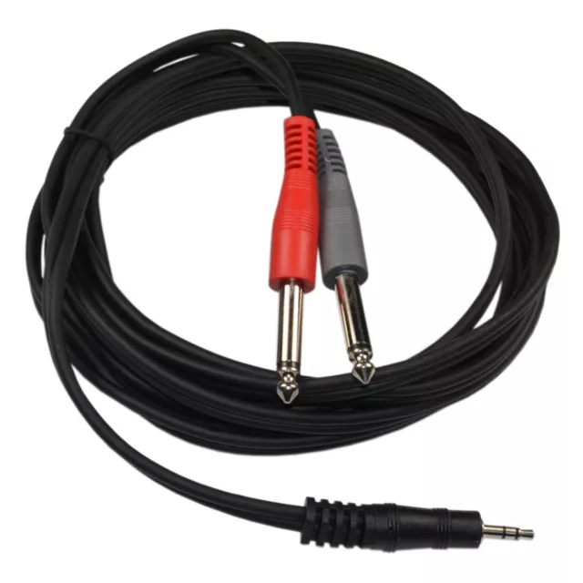 3.5mm 1/8 Trs a Doble 6.5mm 1/4 Ts y Cable Para Ordenador Altavoz Jack Sonido