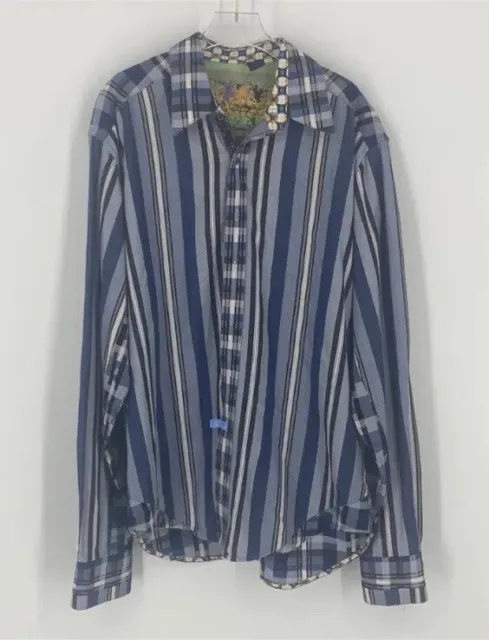 Robert Graham 100% Cotton Long Sleeve Striped Button-down Men Shirt LT