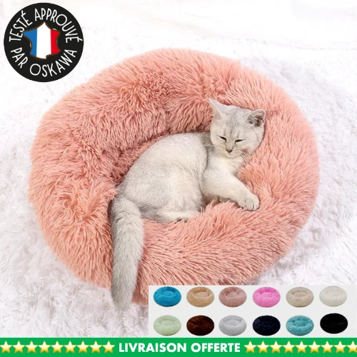 Panier Pour Chat Et Chien Moelleux Niche Coussin Doux Lit Rond Donut Animal FR