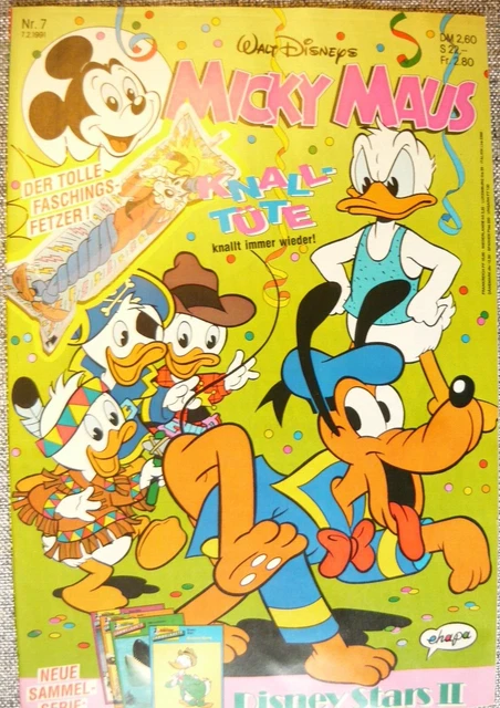 Walt Disney Micky Maus Heft Nr.7-1991 mit Beilagen KNALL-TÜTE ungelesen