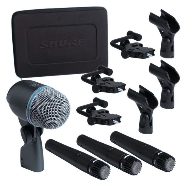 SHURE DMK57-52 Drum Classic Mic Kit with Case, Clips & A56D Mounting System