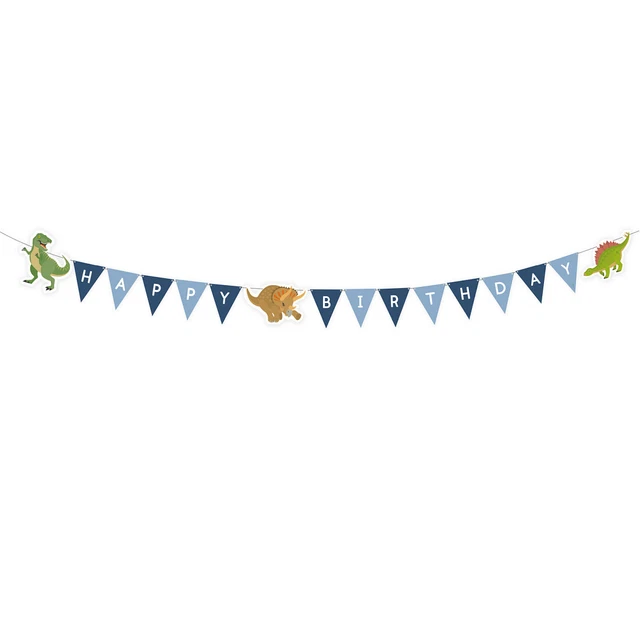 Ovanda Dinosaurier Geburtstags Banner - Dino Party Dekoration Mit Happy Birthday Schriftzug