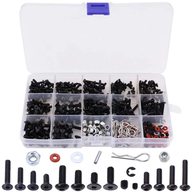 500pcs Universal RC Screw Kit Screws Assortment Set, Hardware Faste...