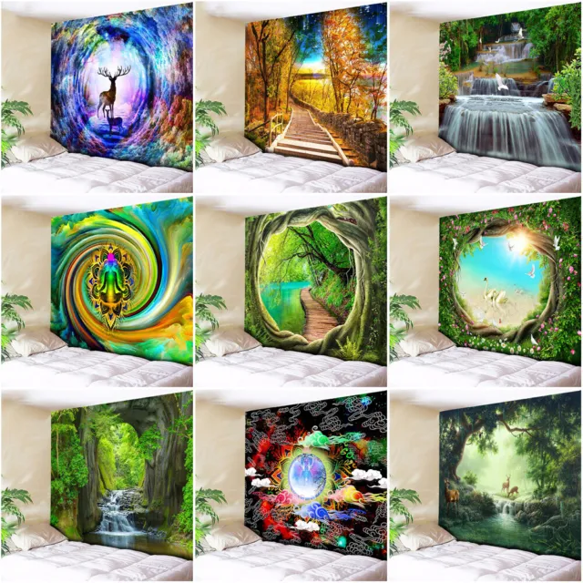 Large Magic Forest Tapestry Animal Wall Hanging Bedspread Blanket Background Art 2