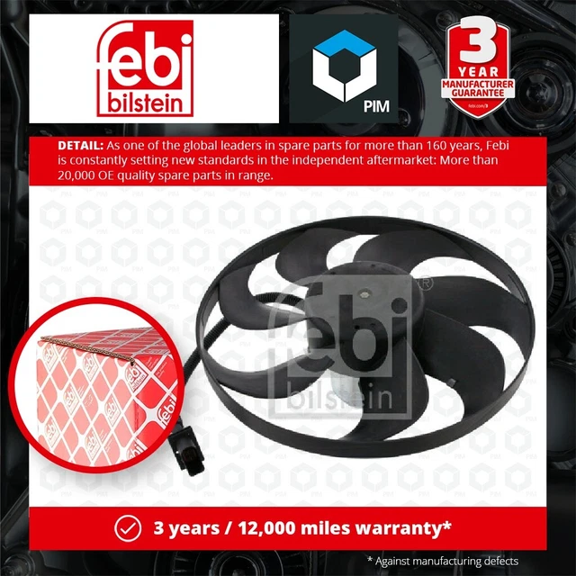 Ventola radiatore adatta per AUDI A3 8L1 1.6 1.8 1.9D 96 a 03 raffreddamento 1J0959455F Febi Nuova