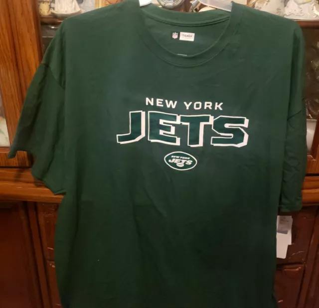 New York Jets Football NFL Team Apparel T-Shirt Green White Size Mens 3x - NWT