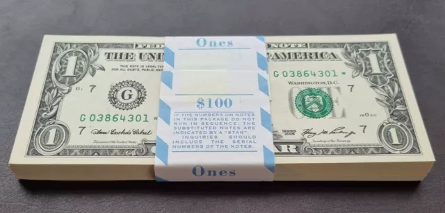 FULL Pack 100 Consecutive One Dollar Bills STAR NOTES * 2006 UNCIRCULATED #66602