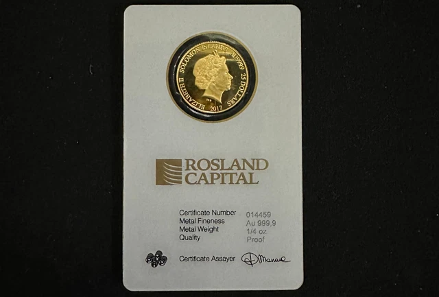 2017 Elizabeth II Solomon Islands Lady Liberty $25 Dollar Gold Coin 1/4oz