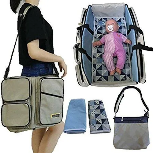Baby Travel 3in1 Changing Station Baby Crib Diaper Bag Bassinet Outdoor Portable
