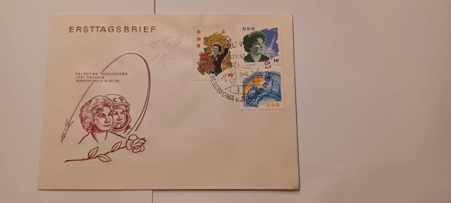 Ersttagsbrief DDR 1963 Valentina Tereschkowa Juri Gagarin Berlin W8 17.10.63