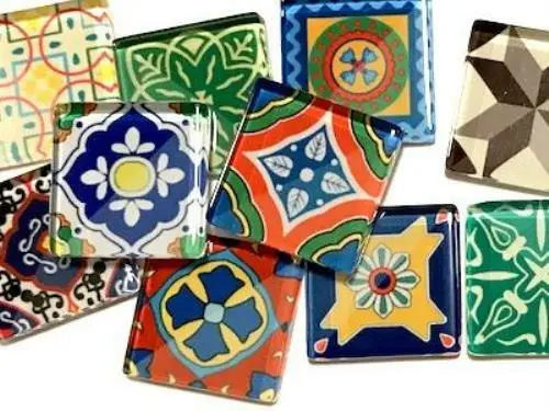 Handmade Spanish Inspired Glass Tiles 2.5cm - Mix 1 - Mosaic Art Craft Supplies