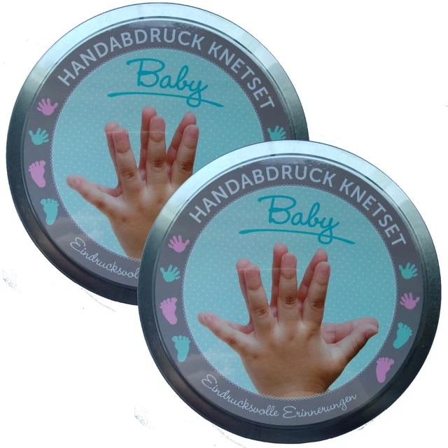 2x Baby Handabdruck Knetset Fuß Fuss Weihnachten Geburt Geschenk Erinnerung