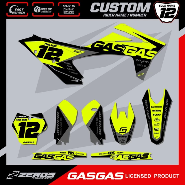 GASGAS MOTOCROSS GRAPHICS Kit Custom Mx Graphics Decals Mc Mcf Ec Rise ...