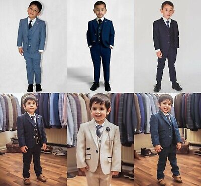 Boy's Children's Cavani Peaky Blinders Tweed Check 3 Piece Wedding Suit
