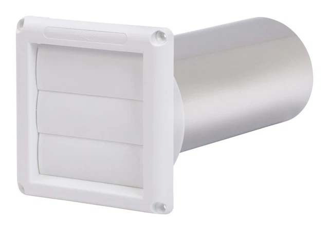 Deflect-O HS4W/18 White Supurr-Vent Louvered Hood Bathroom Vent 4 Dia. in.