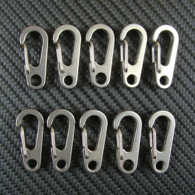 10pcs Steel Carabiners Clasps Snap Spring Hooks Leathercraft Keychains Craft Use