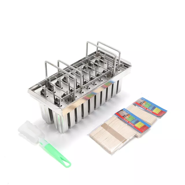 20x Stainless Steel Molds Ice Lolly Popsicle Ice Cream Stick Holder Industrial