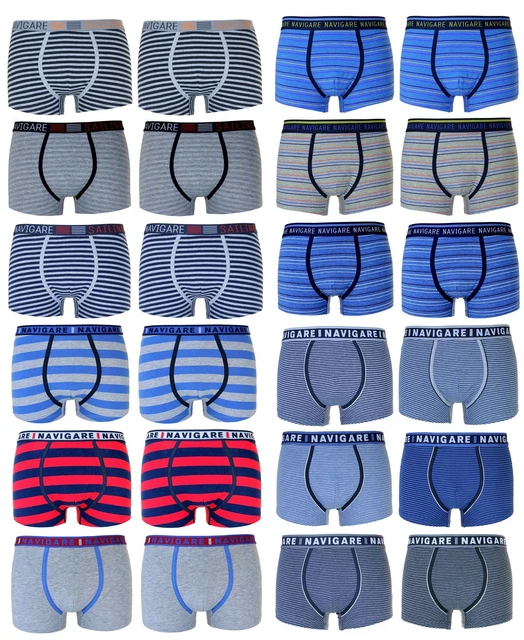 6 Slip Per Bambino Navigare - Cotone Elastico, Colori Assortiti, Confezione Nuova Con Etichette