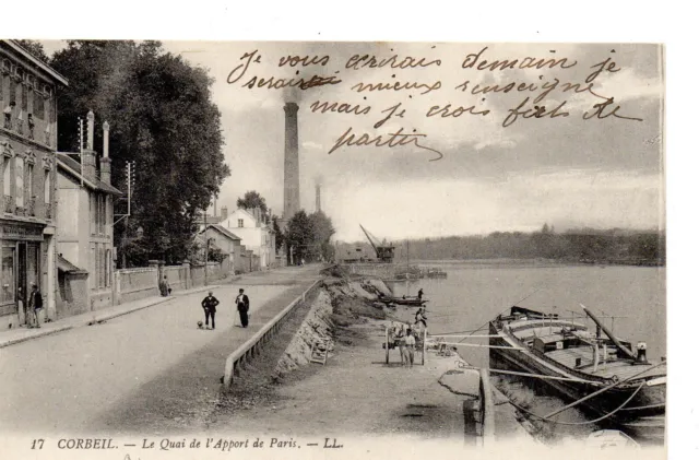 CPA de Corbeil (91 Essonne), Le Quai de l'Apport de Paris, années 1910