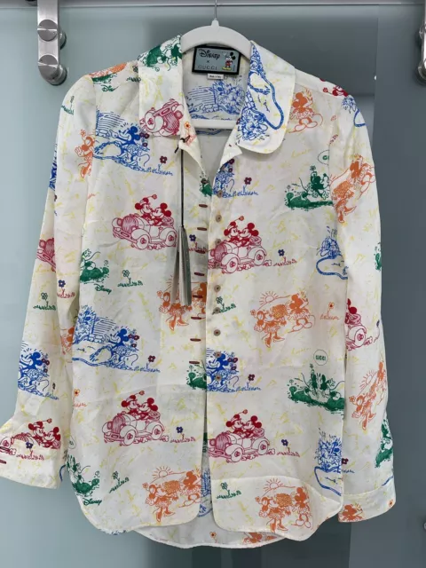 NWT 100% AUTHENTIC GUCCI X Disney Mickey Mouse Floral Print Silk 