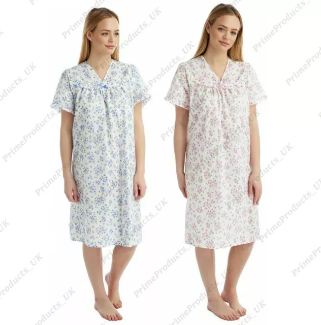LADIES INCONTINENCE OPEN Back Hospital Foral Nightdress Nightie By Lady Olga 13.99 PicClick UK