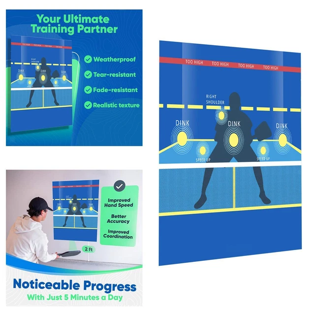 PICKLEBALL DINK PAD Pickleball Practice Poster for Indoor Outdoor Yard