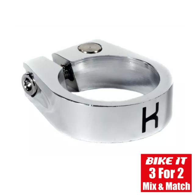 CYCLE SEAT POST CLAMP KEIRIN 34.9mm SILVER MTB