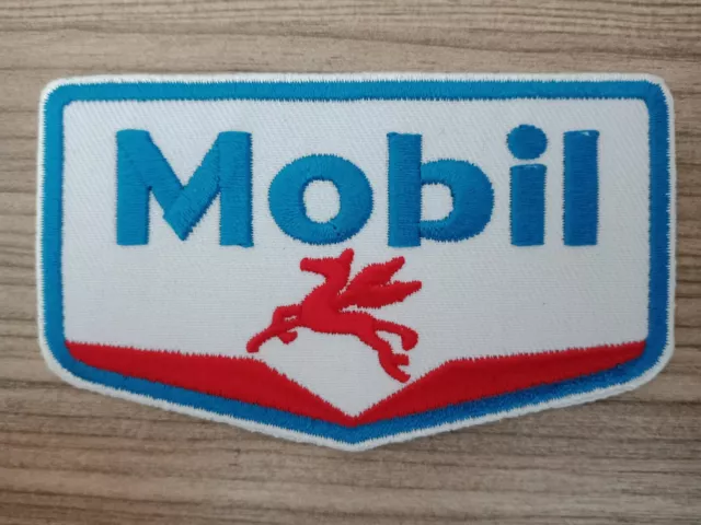 MOBIL OIL LOGO Sport Motor Racing Biker MOTORCYCLE Embroidered Iron On Patch