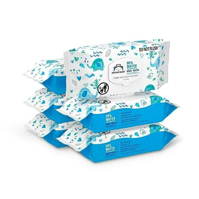 Mama Bear 99% Water Baby Wipes, Hypoallergenic, 432 Count (6 packs of 72)