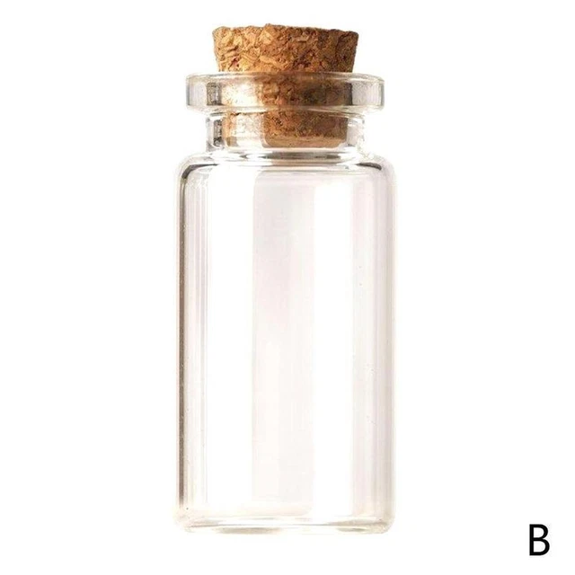 2ml- 16*35*7mm Small Glass Bottles with Cork Stopper Set of 5 Tiny Vials for St