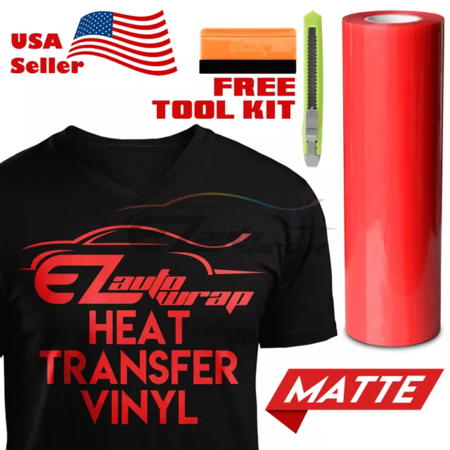 Matte Red Heat Transfer Vinyl HTV T-Shirt 20" Wide Roll Iron On / Heat Press