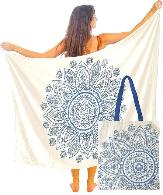 Pareo Spiaggia Donna 180x120cm - Cotone, Stampa Boho, Fatto In India, Multiuso - Foto 2