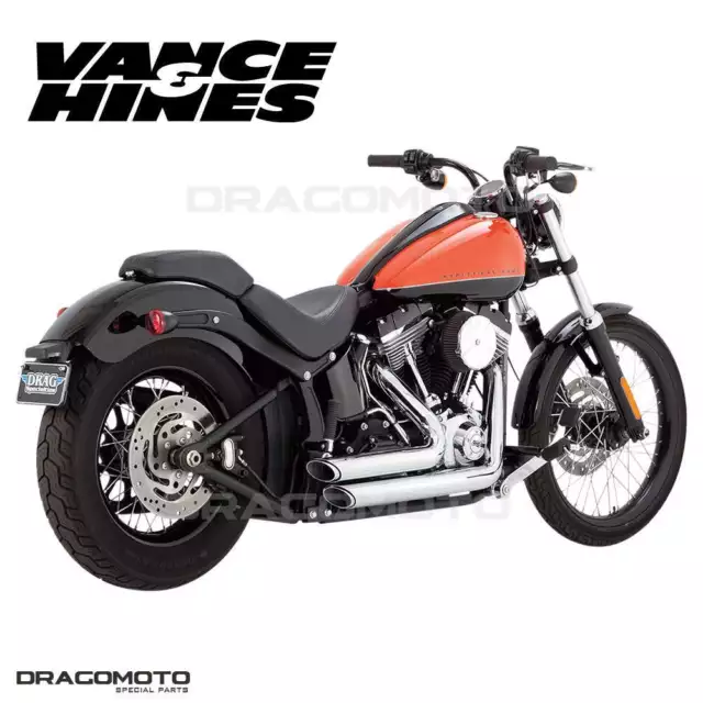 Harley FLSTF 1690 ABS Fat Boy 2012-2017 17225 Full exhaust Vance&Hines Shorts...