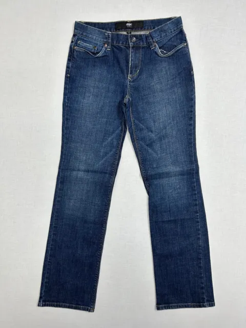 Mossimo premium jeans size 2 women straight leg blue dark wash mid rise denim
