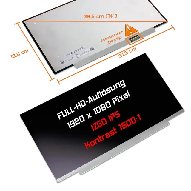 14,0" LED Display matt passend für Lenovo FRU 01YN156 IPS Full-HD 1920x1080