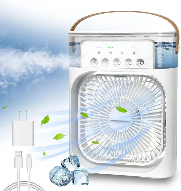 Portable Air Conditioner Fan, Mini Evaporative Air Cooler with LEDnightlight,