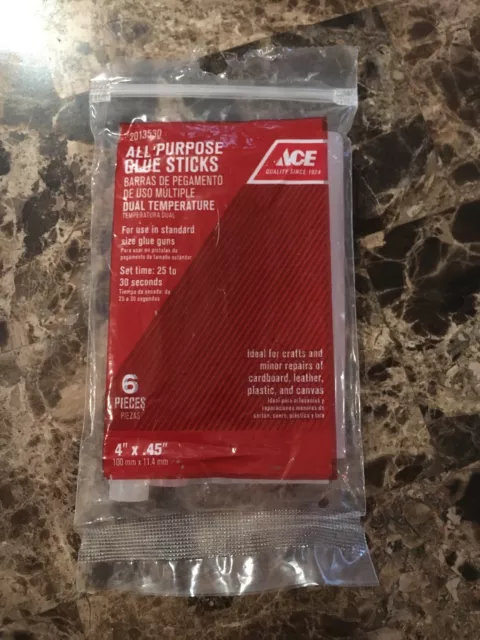 6 Clear Hot Glue Gun Sticks ~ .45" x 4" ~ New