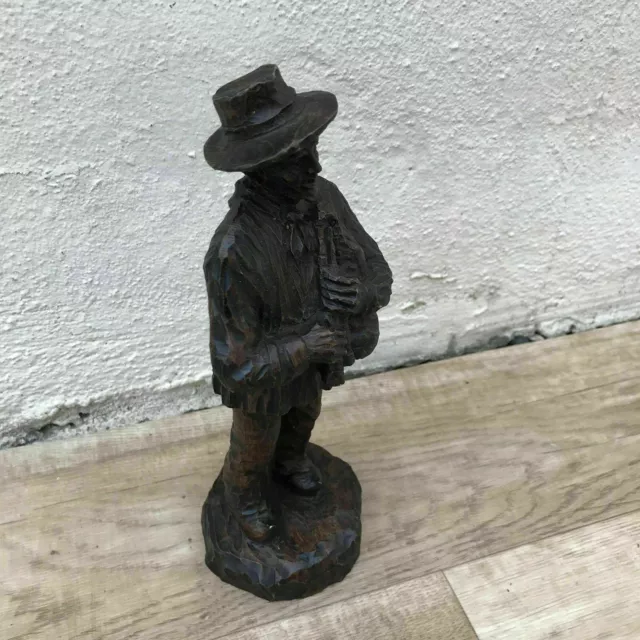 French Hand Carved Old Man Musician Wood From France 1008183 2