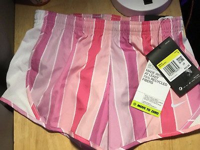 Nike Dri-Fit Girls' Pink white Running Shorts Size child Small NWT athletic